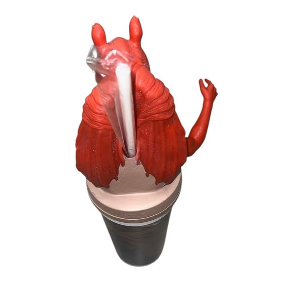 Vintage Star Wars Phantom Menace Jar Jar Binks Cup & Cup Topper with Straw 1999 - Picture 3 of 8